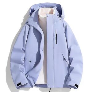 Men's Light Blue Hooded Jacket